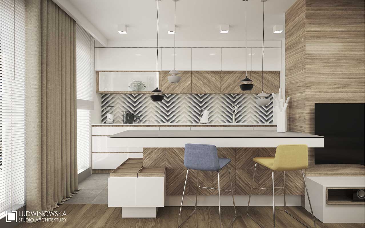 Bardzo ciekawa kuchnia | Proj. Ludwinowska Architektura