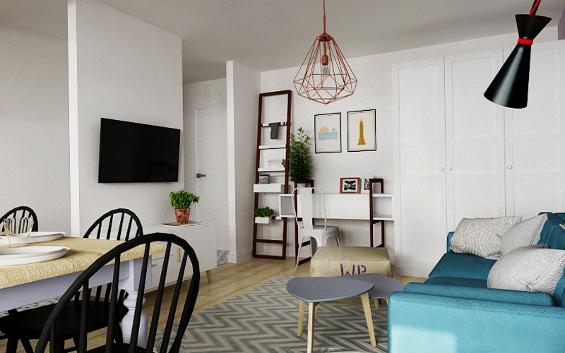 Aranżacja salonu / proj. Boho Studio