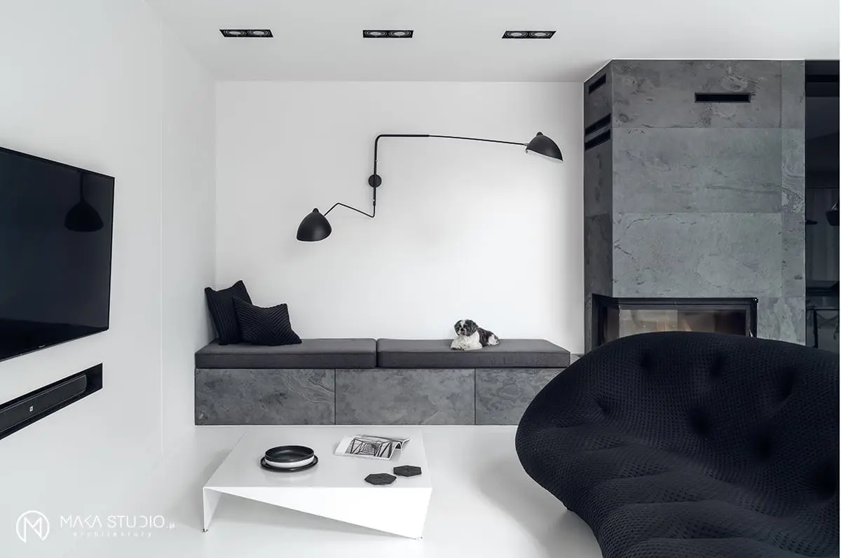 Dom w klimacie black & white | proj. MAKA.STUDIO, photo: Tom Kurek