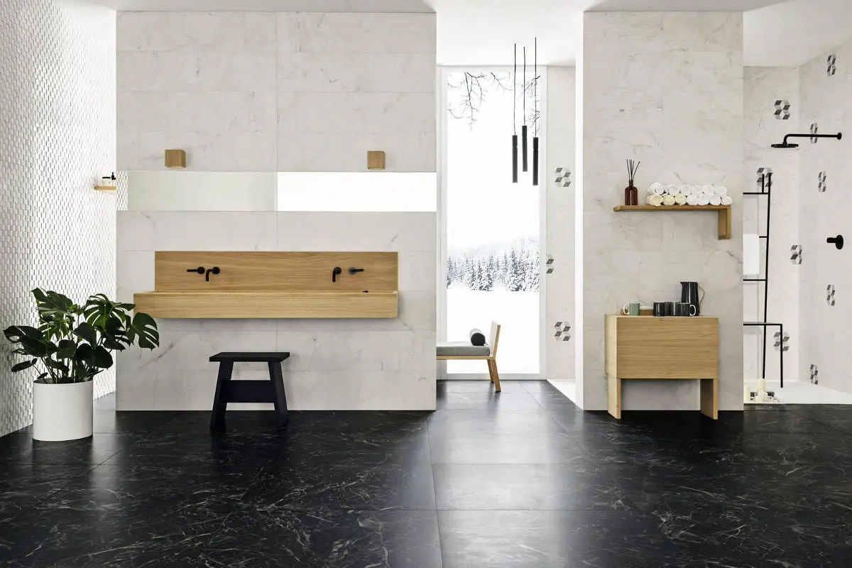 Piękna kompozycja z płytek Marazzi w łazience