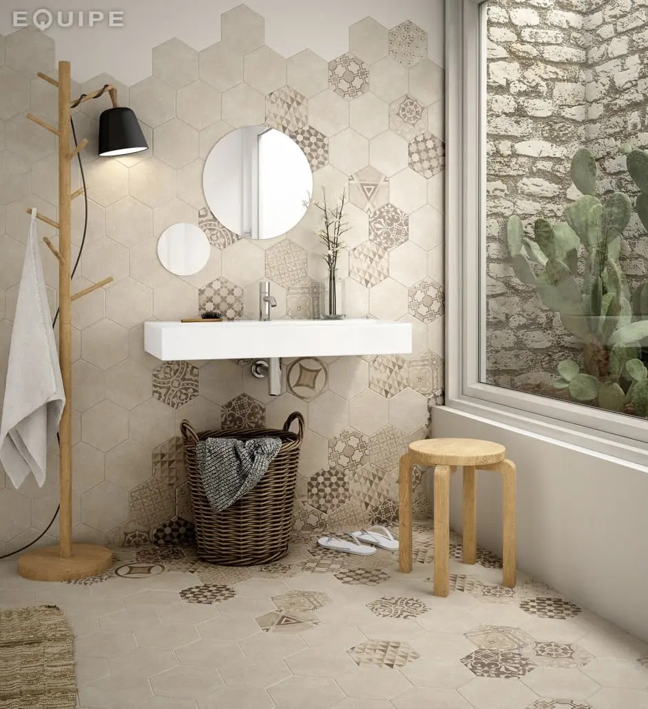 Equipe Hexatile Cement płytki heksagonalne patchworkowe dostępne w Internity Home