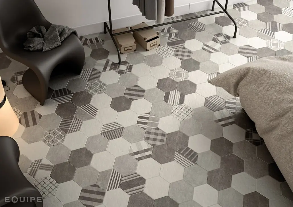 Equipe Hexatile Cement płytki heksagonalne patchworkowe dostępne w Internity Home