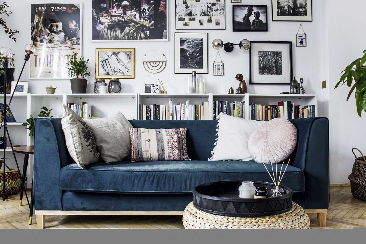 Salon w stylu skandynawskim z nutką boho | proj. Odwzorowanie
