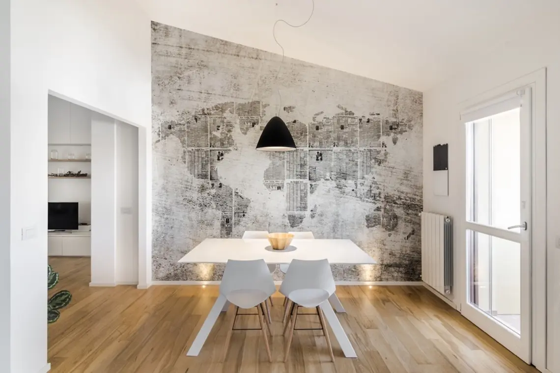 Tapeta Wall and Deco na ścianie w jadalni