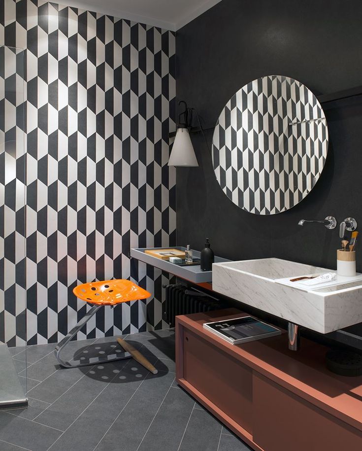Zestawienie bieli i czerni ożywi mocny akcent kolorystyczny | LEA CERAMICHE kolekcja SLIMTECH MAUK