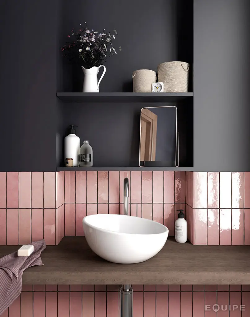 Kolor nie oznacza rezygnacji z minimalizmu – płytki EQUIPE kolekcja ARTISAN ROSE MALLOW