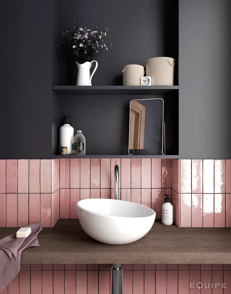 Kolor nie oznacza rezygnacji z minimalizmu – płytki EQUIPE kolekcja ARTISAN ROSE MALLOW