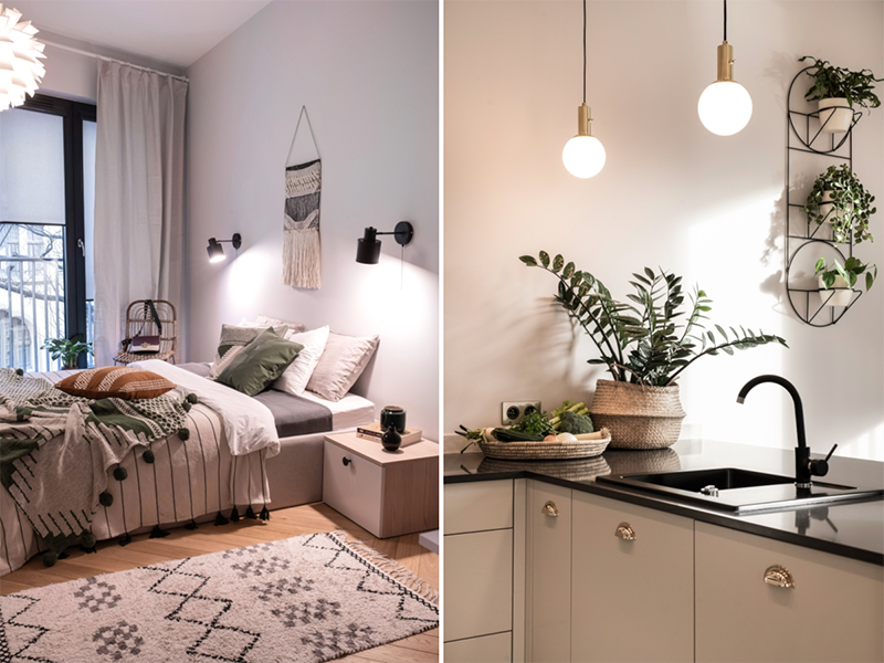 Mieszkanie w stylu skandynawskim z elementami boho | proj. Na Antresoli