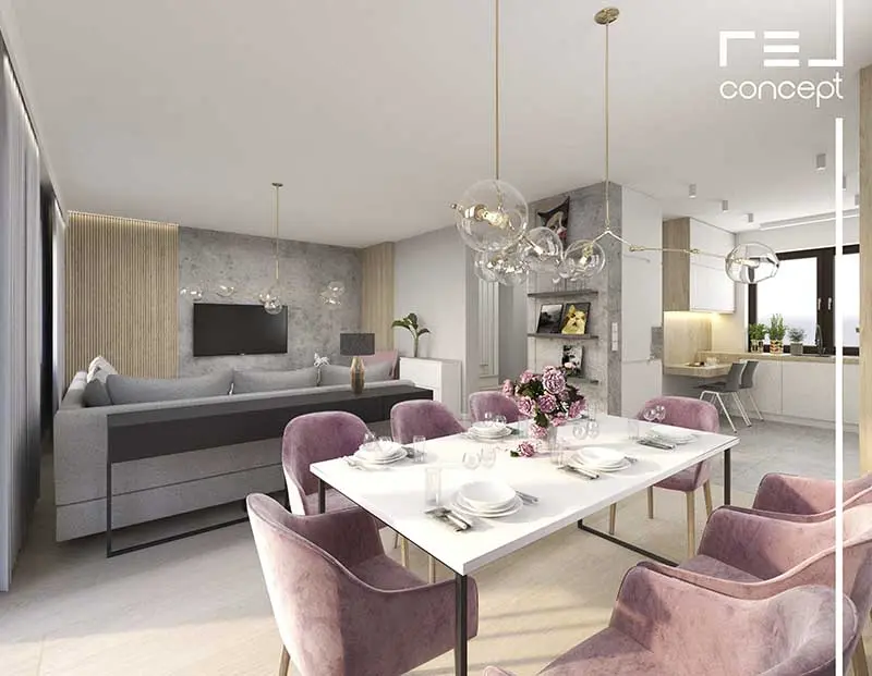 Złoto i pastele w nowojorskim stylu | Proj: Rej Concept