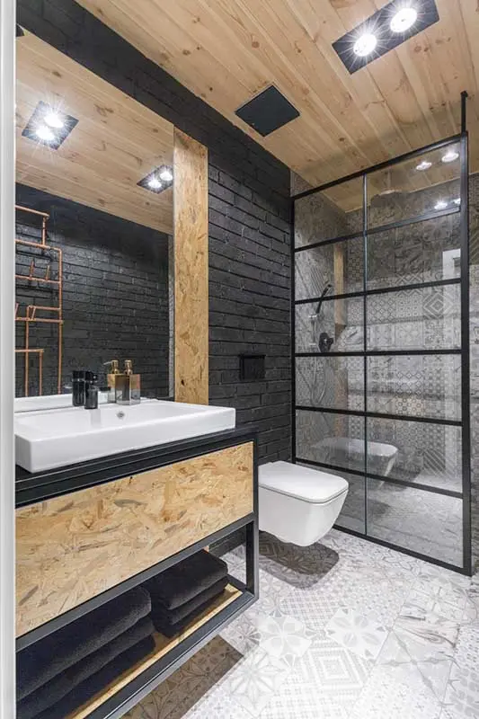 Łazienka w industrialnym stylu | proj. One Design Monika Pniewska