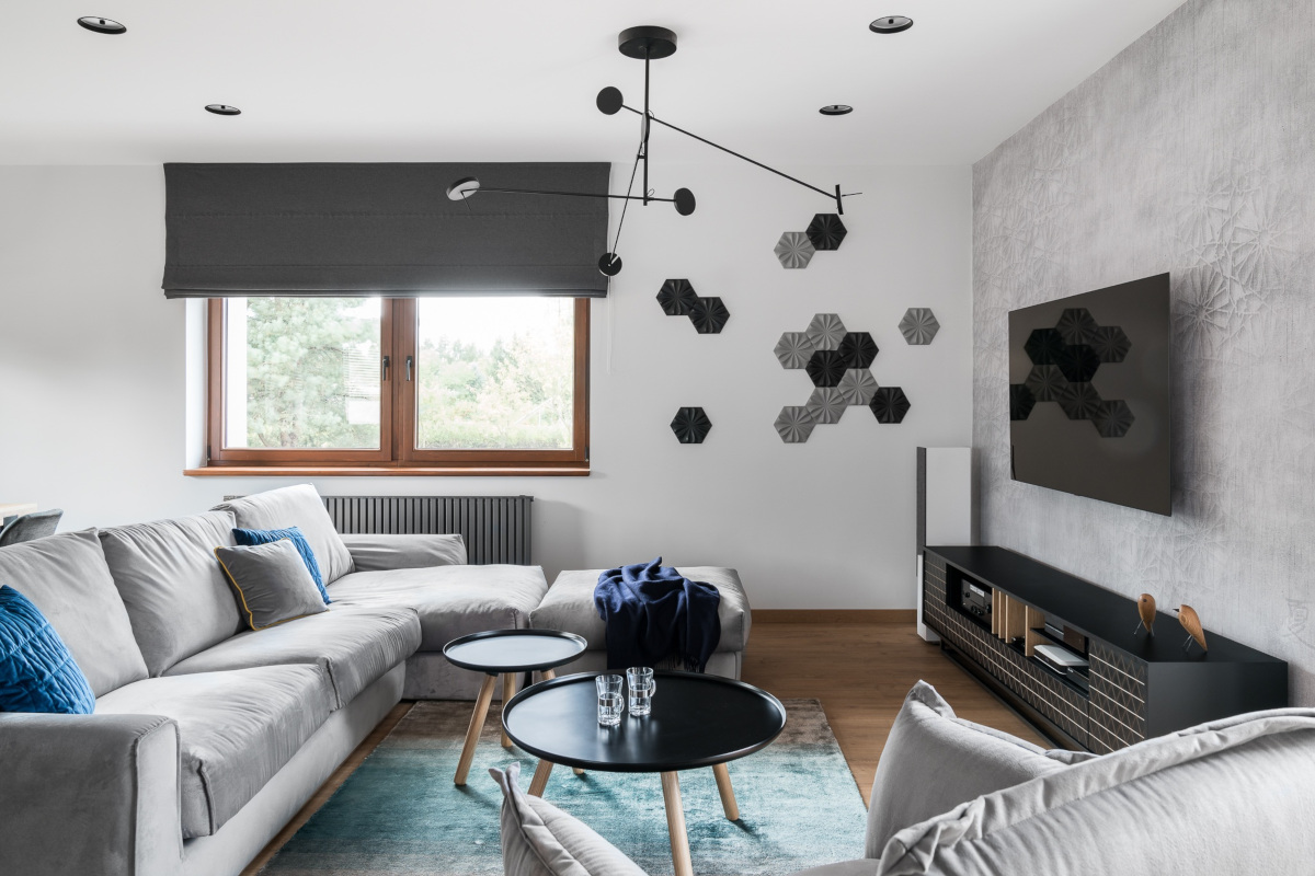 Heksagony są piękną dekoracją wnętrza | proj. Studio Projekt