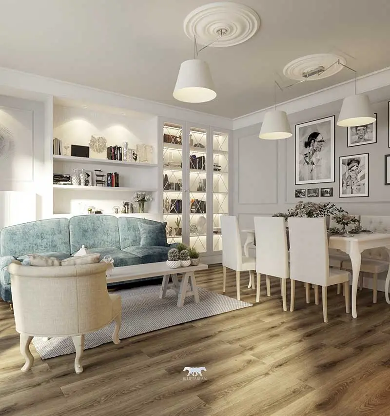 Bluetarpan Symetrycznie projekt wnętrza w stylu klasycznym