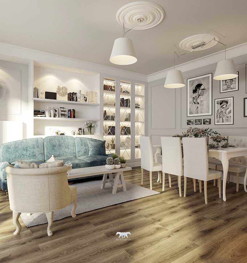 Bluetarpan Symetrycznie projekt wnętrza w stylu klasycznym