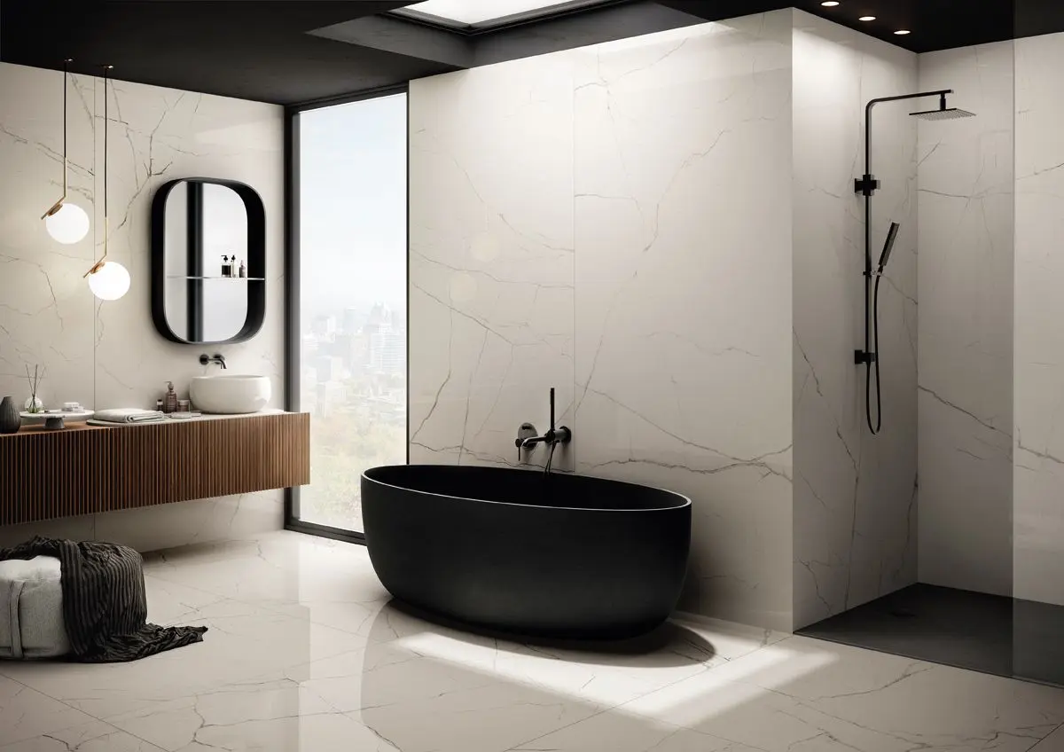 Płytki wielkoformatowe z kolekcji The Room marki Imola (produkt dostępny w naszych showroomach oraz do zobaczenia na ekspozycji)