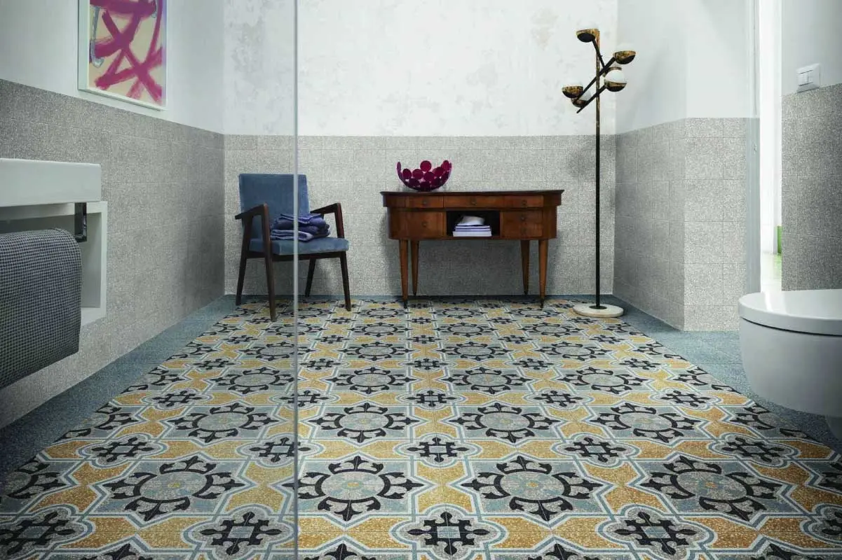 Kobierzec stworzony z płytek Marazzi, kolekcja D_Segni.