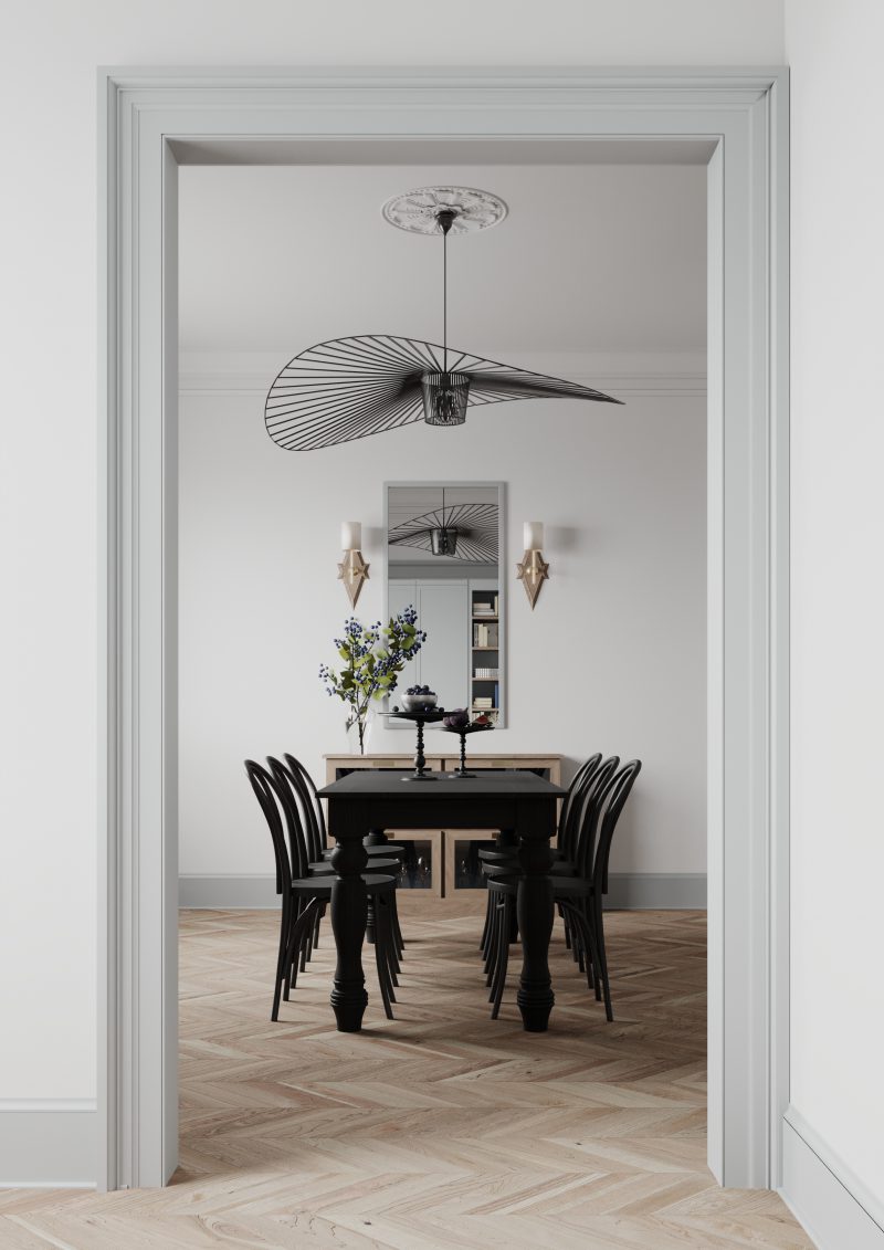 Elegancki salon w stylu francuskiej kamienicy. | Projekt: Małgorzata Niedzielska Wizualizacje i Architektura