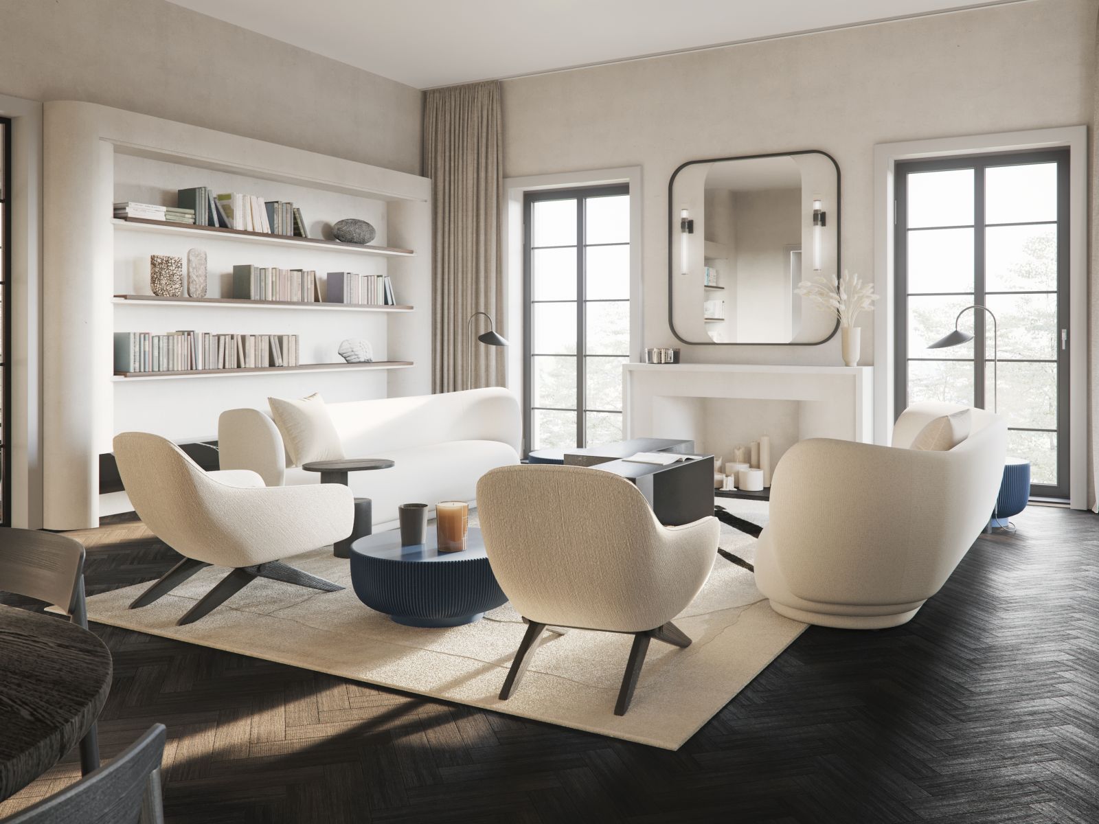 Paleta beżów stwarza idealne warunki do stworzenia apartamentu w klasycznym stylu | proj. Studio.O