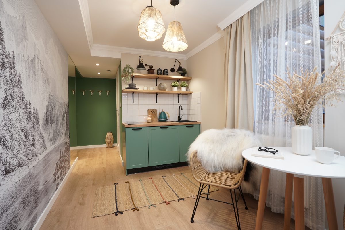 Przytulne 18 metrowe mieszkanie na wynajem w Bukowinie Tatrzańskiej | Proj: Studio4design Interior Design