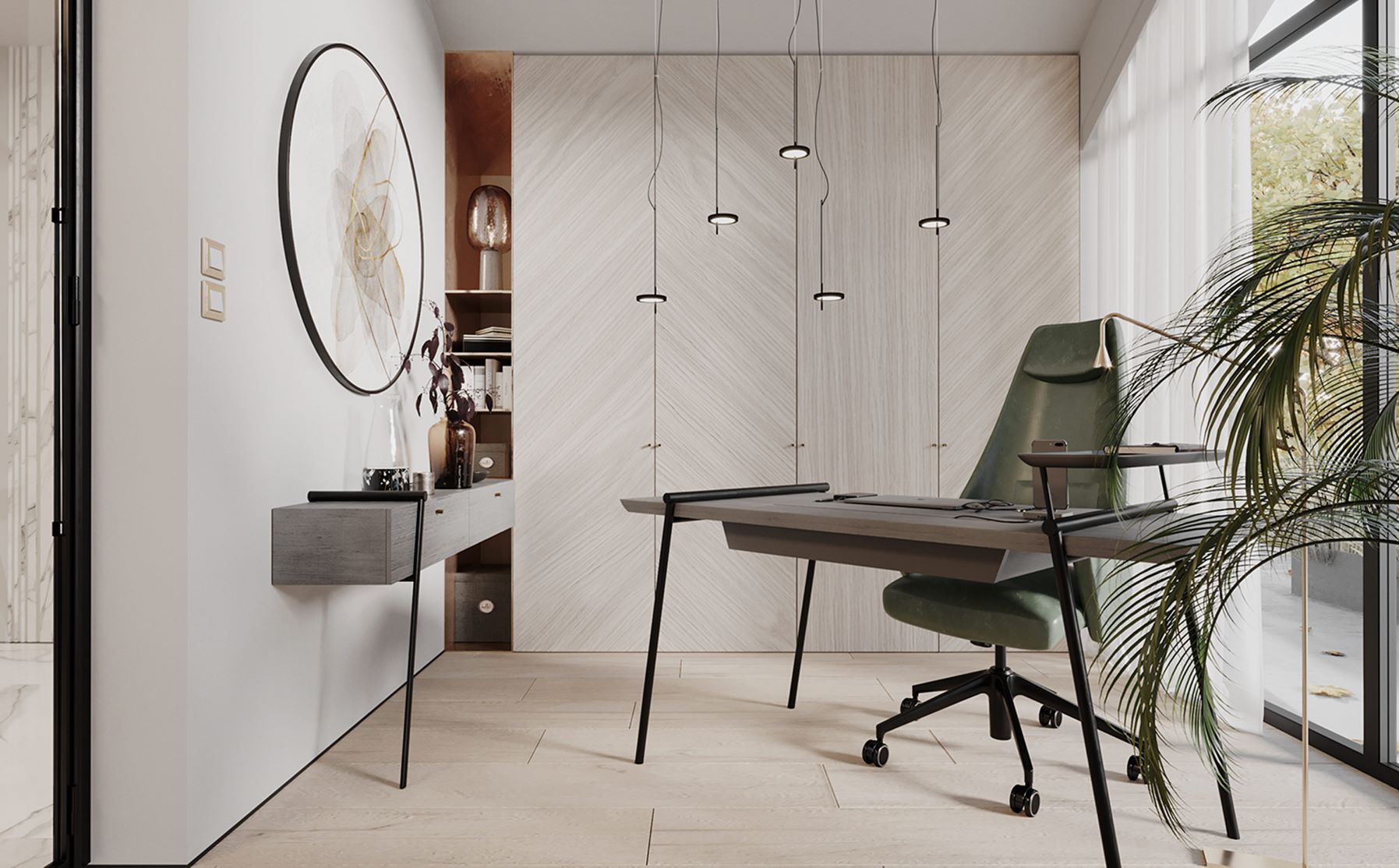 Dom nad jeziorem w kolorach natury | Proj: modeko.studio