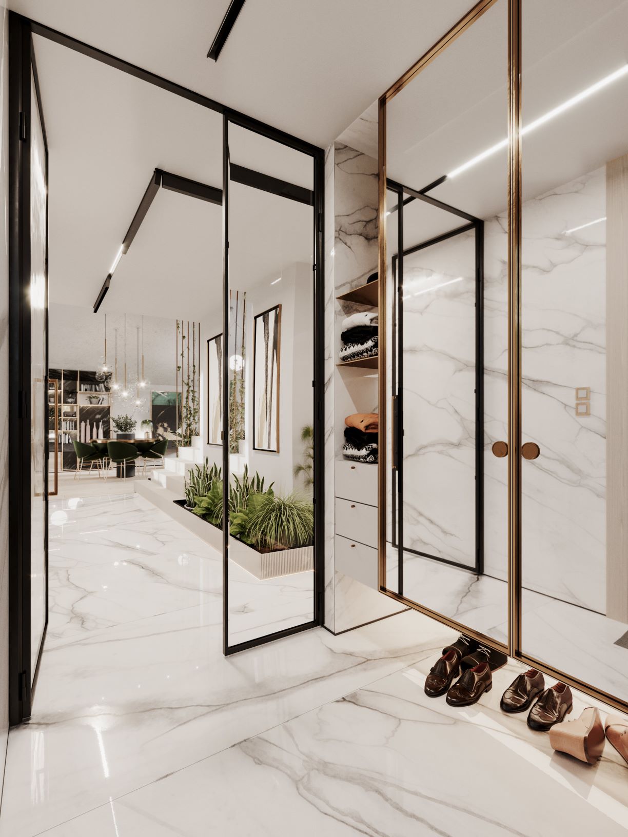 Dom nad jeziorem w kolorach natury | Proj: modeko.studio