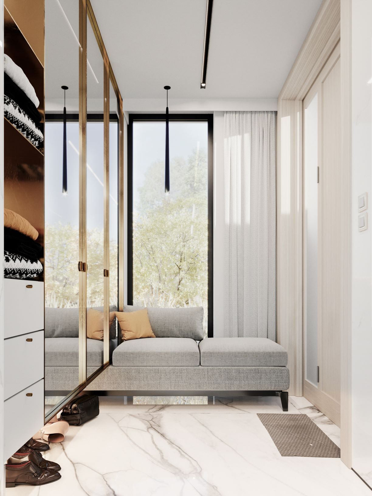 Dom nad jeziorem w kolorach natury | Proj: modeko.studio