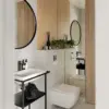 Mała łazienka z pralnią | proj. Studio Karton, zdj. Aleksandra Dermont