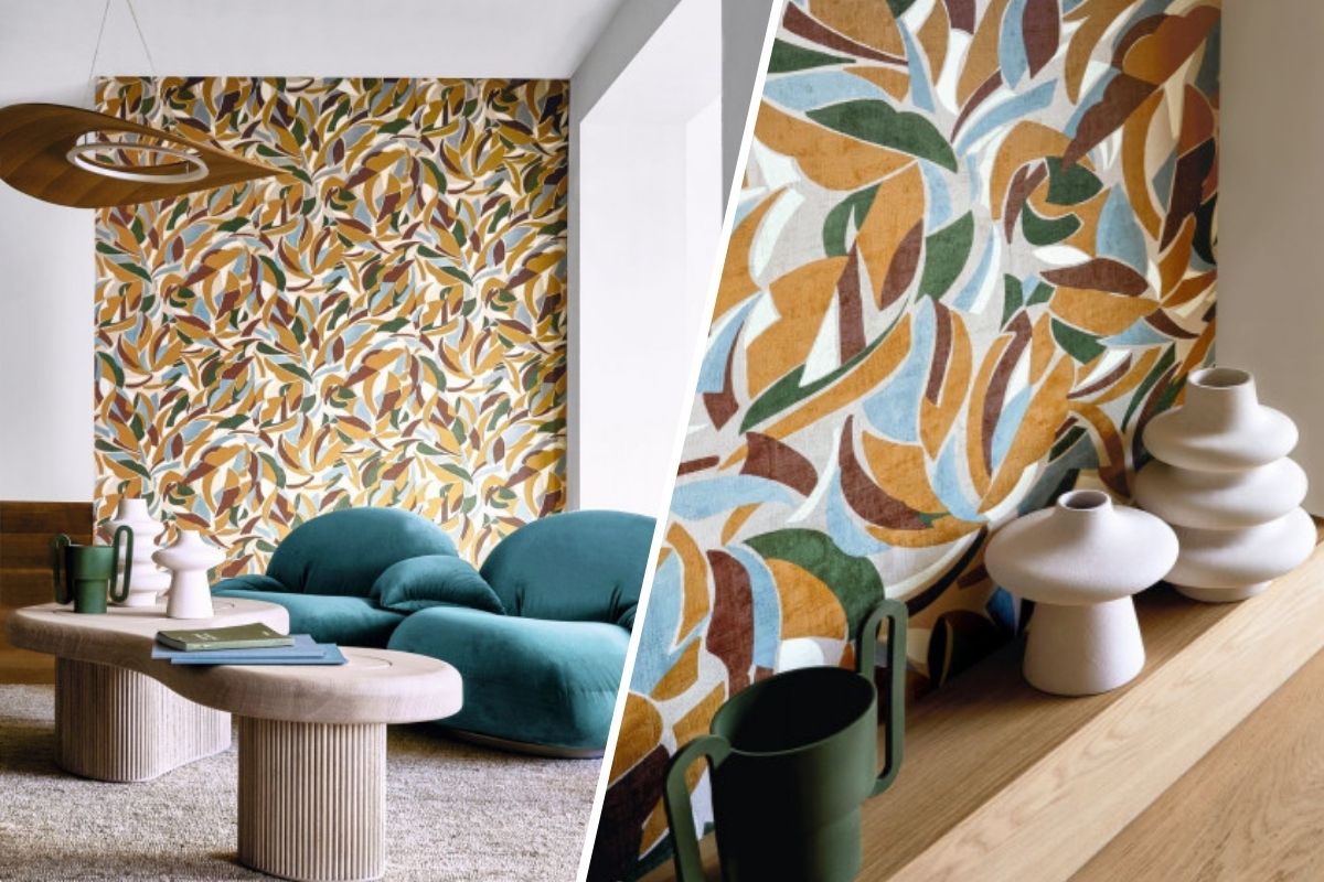 Casamance L’atelier Tapeta Collage Grege/moutarde | Tapety Casamance są dostępne w showroomach z Grupy Internity Home