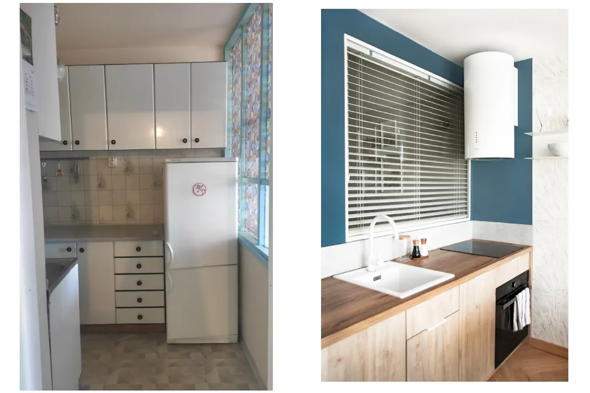 Kuchnia przed i po | Proj.: : Iga Żywica i Paulina Januszkiewcz | Mood-studio.