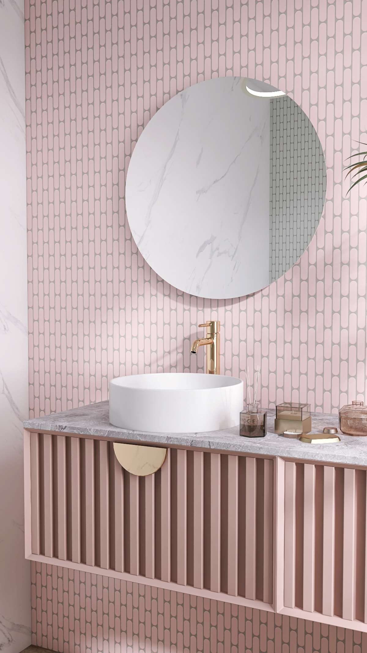 Różowe płytki Raw Decor