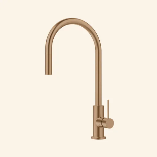 Kitchen Icons Bateria kuchenna z wyciąganą wylewką różowe złoto szczotkowane PVD