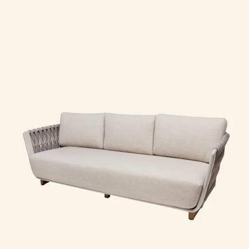Solis kompletna sofa 3 osobowa tkanina FONTELINA nóżki aluminiowe