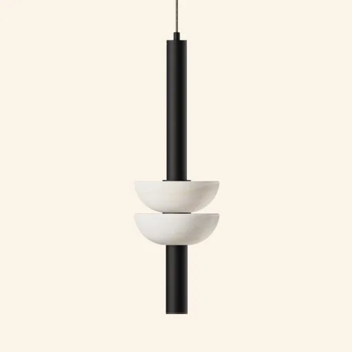 Volterra Lampa wisząca Gemelli alabaster / spell noir