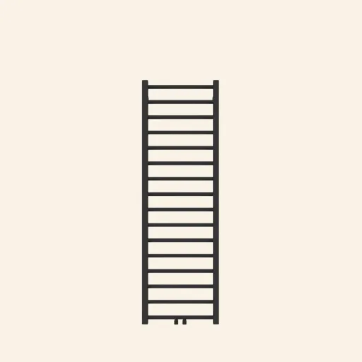HushLab Stratto grzejnik drabinkowy 1340/500mm kolor Metallic Black podł. 4x1/2" od dołu